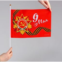 Цена за 10 шт. Флаг 9 мая 30х20см - Страна карнавалия фото 2