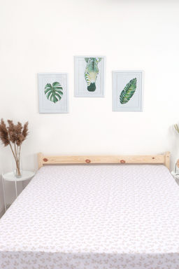 Простыня на резинке поплин Первые листочки