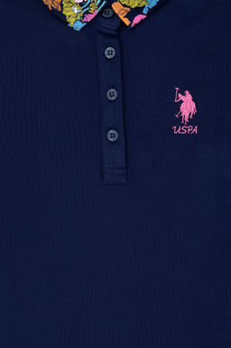 Темно-синяя базовая футболка для девочек - U.s. polo assn фото 11