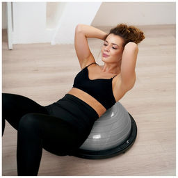 Полусфера BOSU гимнастическая, 58 х 25 см, с насосом, цвет серый - Simaland фото 6