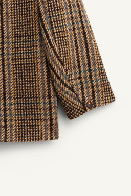 LIMITED EDITION CROPPED CHECK COAT WITH SCARF - Zara фото 14