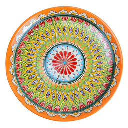 Ляган 32см, плоский Риштанская керамика оранжевый