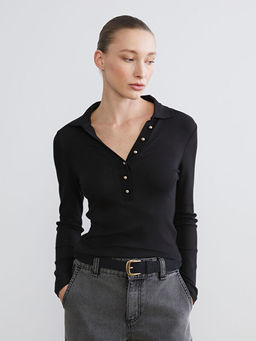 Polo Yaka Modal Kar???ml? Kad?n Ti??rt