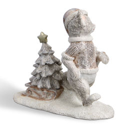 СТАТУЭТКА КОТИК С ЕЛОЧКОЙ 13Х5,5Х11,5 СМ