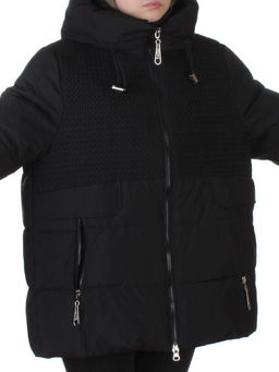YR-6619 BLACK Куртка зимняя женская (150 гр. холлофайбер)