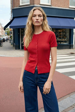 K?rm?z? Bisiklet Yaka Ince Triko Ince Bluz TWOSS25BZ00300