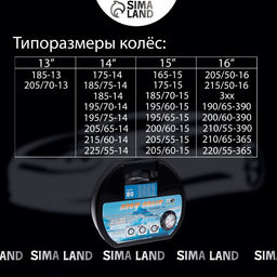 Цепи противоскольжения R=13 - 16, набор 2 шт.