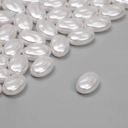 Бусины пластиковые на нити «Жемчуг», 1.3×0.9×0.6 см, набор 90 шт., цвет белый