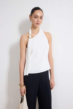 Siyah Yakas? Aksesuar Detayl? Dokuma Bluz TWOSS26BZ00210 - Trendyolmilla фото 5