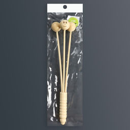 Массажёр антицеллюлитный, 32.5×7 см, 3 шара, деревянный