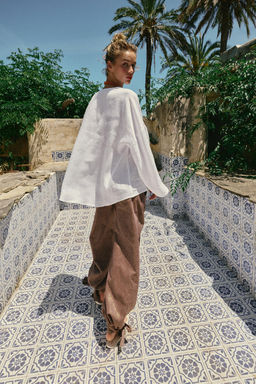 CAMISA KIMONO 100% LINO / Blanco