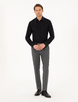 Siyah Regular Fit Uzun Kollu G_mlek