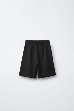 STRAIGHT-LEG WASHED-EFFECT STAR PLUSH BERMUDA SHORTS - Zara фото 2