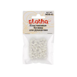 Бусина Zlatka пластик WDB-03 6 x 6 мм 10 х 50 шт №01 цветок под жемчуг  фото 3