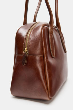 LEATHER BOWLING BAG - Zara фото 13