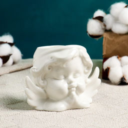 Декоративный горшок для цветов «Ангел», 250 мл, 13×8×9 см, керамический, белый