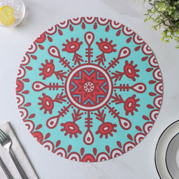 Набор салфеток сервировочных Доляна Колли, d=38 см, 4 шт, цвет бирюзовый  фото 15