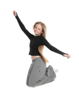 Лонгслив трикотажный спортивный с вырезом для пальца 22-7695 черный - Mini maxi фото 18