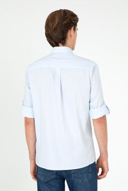 Мужская голубая рубашка с длинным рукавом Неожиданная скидка в корзине - U.s. polo assn фото 5