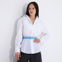 Ремень женский, ширина 2,2 см, винт, пряжка металл, цвет голубой - Simaland фото 3