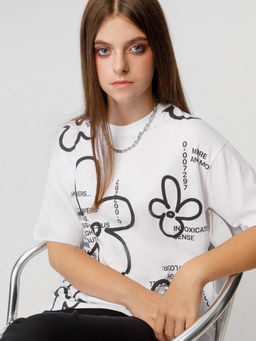 КБ 302923/белый(цветы) фуфайка (футболка) дет