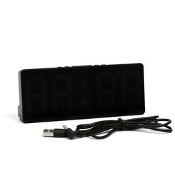 Часы настольные электронные: будильник, термометр, календарь, USB, 15×6.3 см, белая индикация