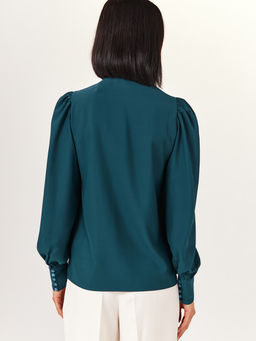 Блуза-косоворотка много пуговиц OD-55O-13 морская волна - Tantino фото 11