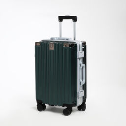 Чемодан малый 20, отдел на молнии, 2 кодовых замка, 4 колеса, крючок, цвет тёмно-зелёный