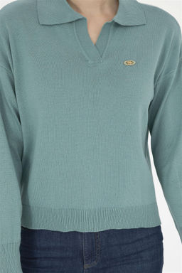 Женский мятный свитер-поло Yala Неожиданная скидка в корзине - U.s. polo assn фото 6