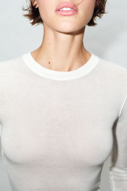 FINE KNIT SEMI-SHEER TOP - Zara фото 16