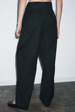 ZW COLLECTION LIMITED EDITION TOPSTITCHING TROUSERS - Zara фото 4