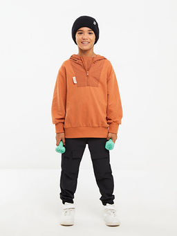 Kap??onlu Basic Uzun Kollu Erkek ?ocuk Sweatshirt - Waikiki фото 2