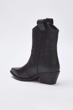 Siyah Nak?sl? Blok Topuklu Kad?n Bilekte Kovboy Bot 
TAKAW26BO00070 - Trendyolmilla фото 6