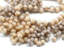 Колье из циркона шарики цвет мокко, 47см