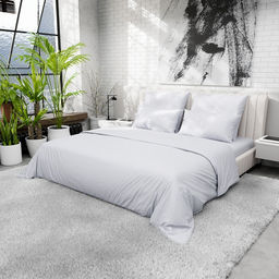 Пододеяльник 220ТС Этель 175*220 см, цв.светло-серый, сатин, 100% хлопок  фото 9