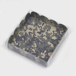 Цена за 5 шт. Коробка для печенья, Зеленый камуфляж, 12?12?3 см