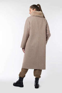 Мех натуральный (песец) Пальто утепленное Холлофайбер 300 - El podio фото 4