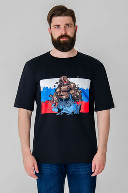 Арт. 614-146 Футболка мужская 50-60 (6 шт) Цвет:черный