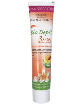 EVELINE Ультраувлажняющий крем для депиляции для сухой и чувствительной кожи 3мин. bio depil 125мл