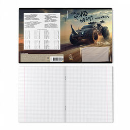 Цена за 10 шт. Тетрадь школьная ученическая ErichKrause Road Beast, 18 листов, клетка, выборочный УФ-лак (в плёнке по 10 шт.)_MIX-PACK  фото 8