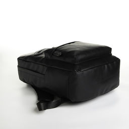 Рюкзак городской из искусственной кожи на молнии, 3 кармана, цвет чёрный - Simaland фото 3