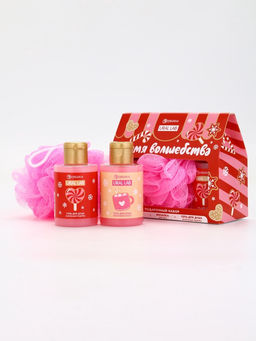 Подарочный набор новогодний Время волшебства, гель для душа 2 шт. и мочалка для тела, URAL LAB