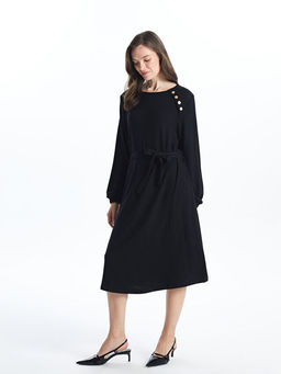 Bisiklet Yaka A Kesim Elbise