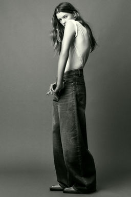 TRF MID-WAIST FOLDED WAISTBAND JEANS