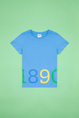 Детская бирюзовая футболка с круглым вырезом Неожиданная скидка в корзине