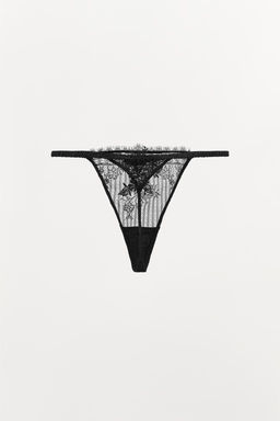 FLORAL LACE THONG - Zara фото 3