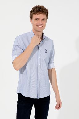 U. S. Polo Assn / Мужская темно-синяя рубашка с длинным рукавом - U.s. polo assn фото 3