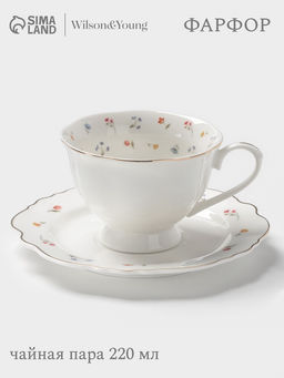 Чайная пара WY Flowers song, фарфор, 220 мл, белая