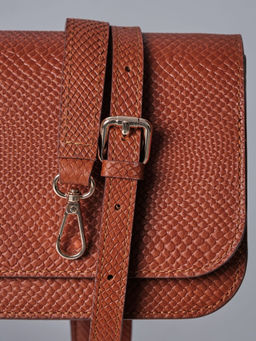 Сумка кожаная багет Deboro 30138 питон