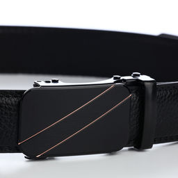 Ремень мужской, 120×3.5 см, кожа под флотер, пряжка автомат, прошив, чёрный